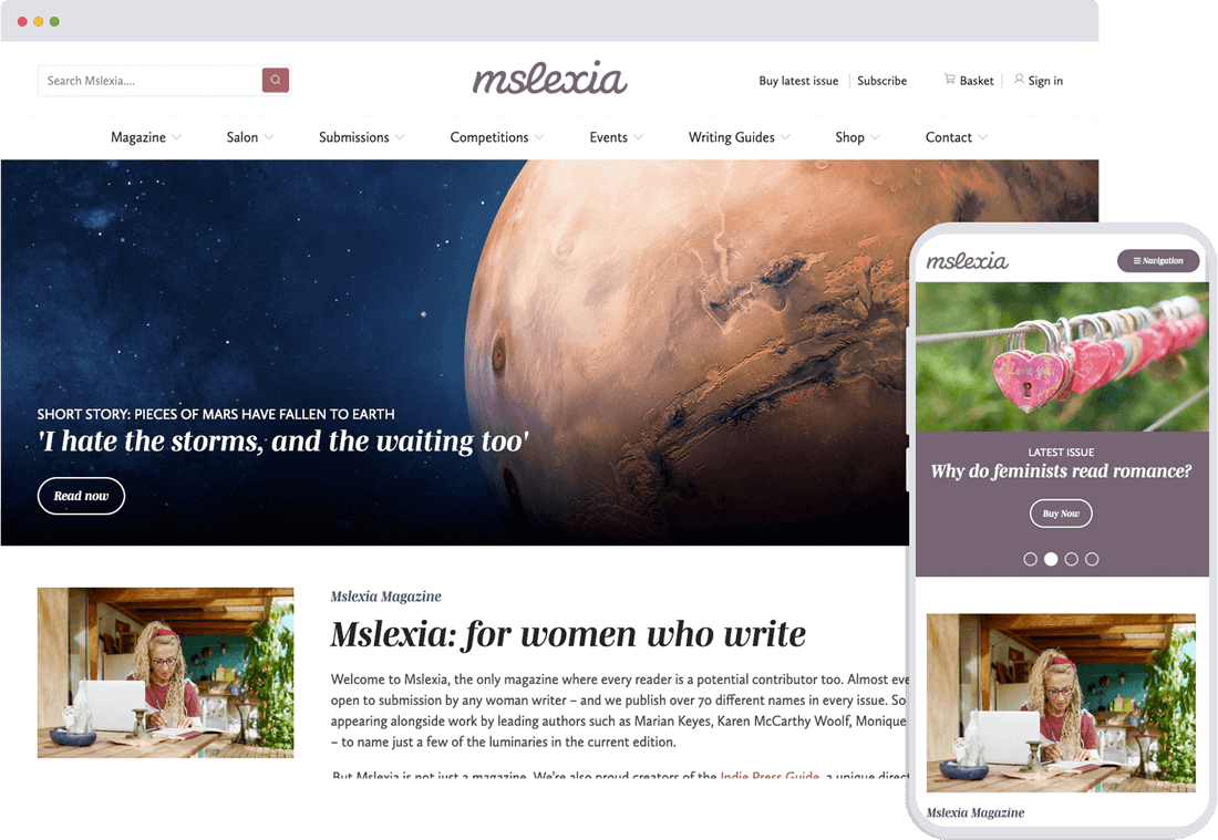 Website for Mslexia